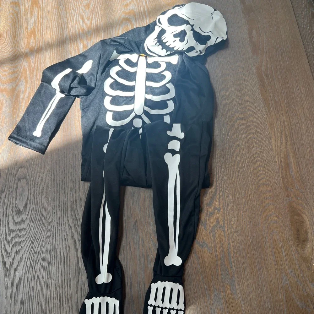 🌊Skeleton Costume Jumpsuit with Bow Tie Halloween Cosplay Outfit
